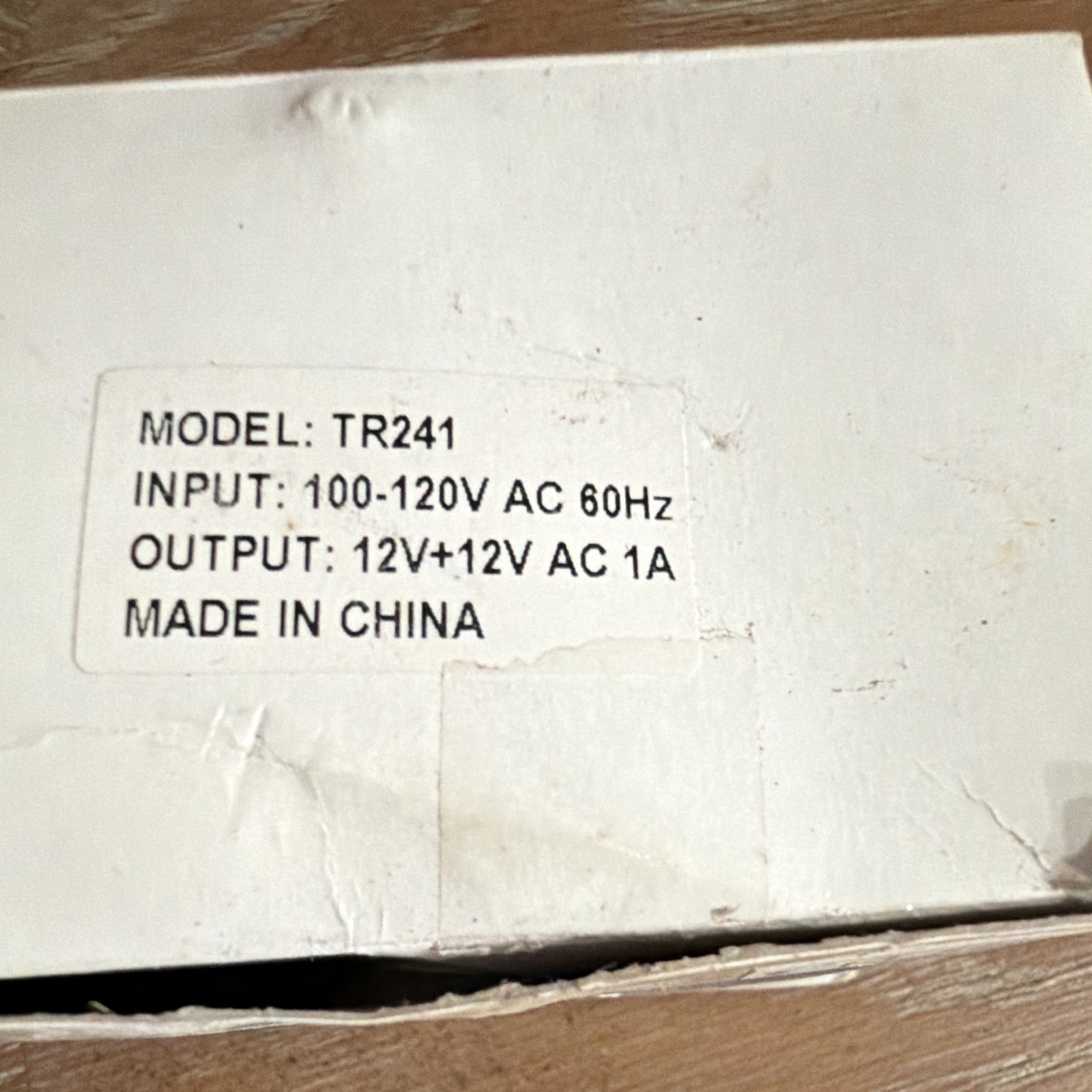 Philmore TR241 Power Transformer 100-120V 60Hz In 12V+12V AC Out 1A