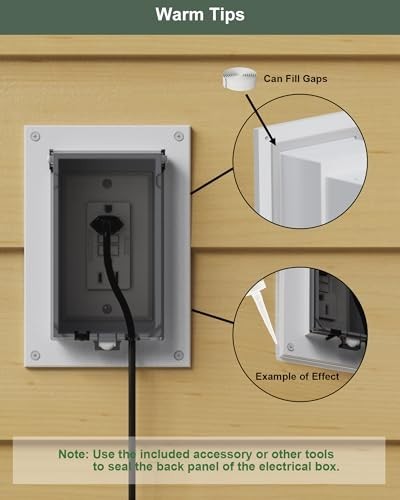 DBVR1W-1 Low Profile IN BOX Exterior Box, Outdoor Recessed Outlet Electrical Box
