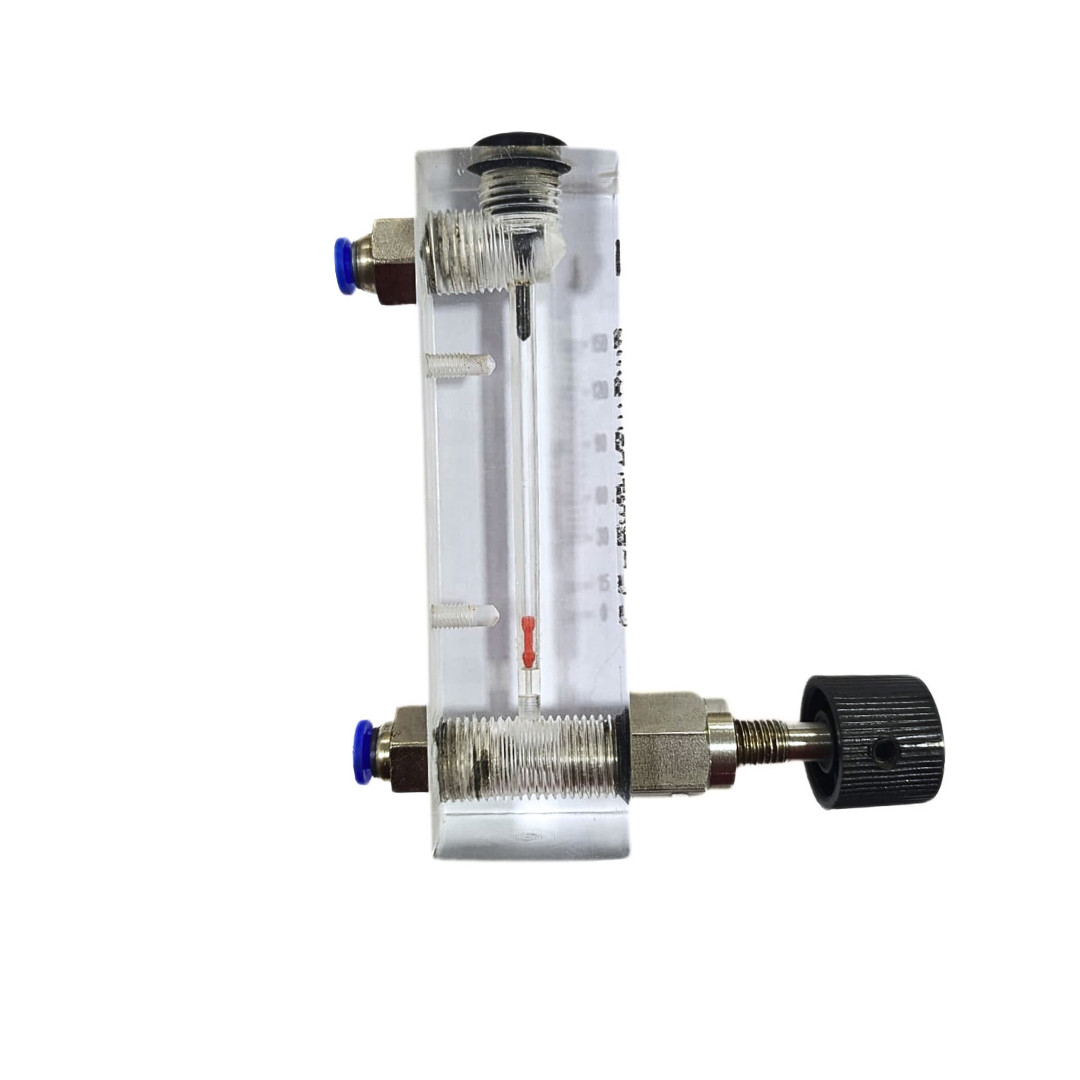 «Ji» Acrylic Tube Rotameter for N2, 0 – 150 ML/MIN, 1/4″ BSP (M) SS Connection