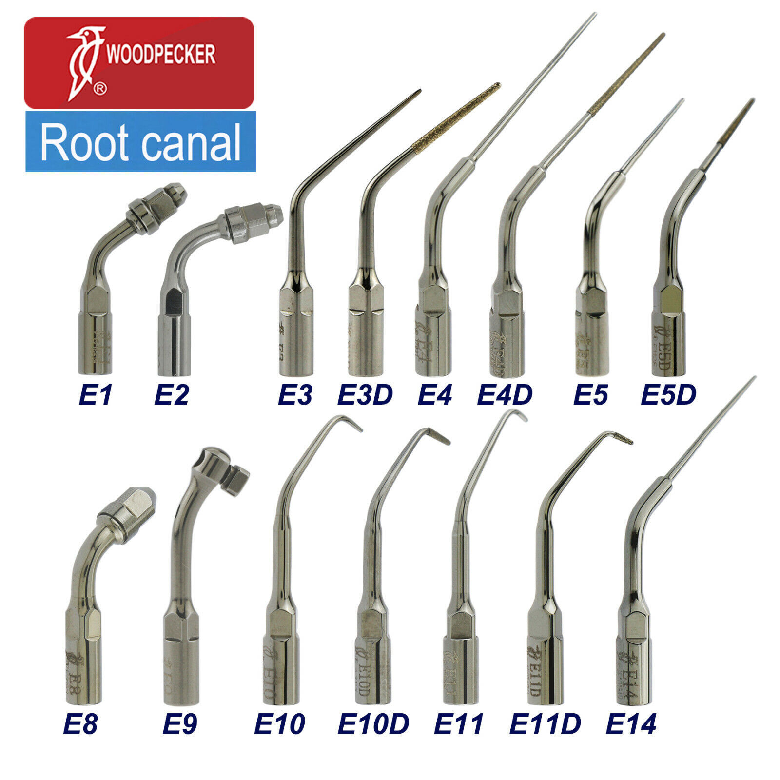 Woodpecker Dental Ultrasonic Scaler Tips Endo Perio Root Canal Fit EMS Handpiece