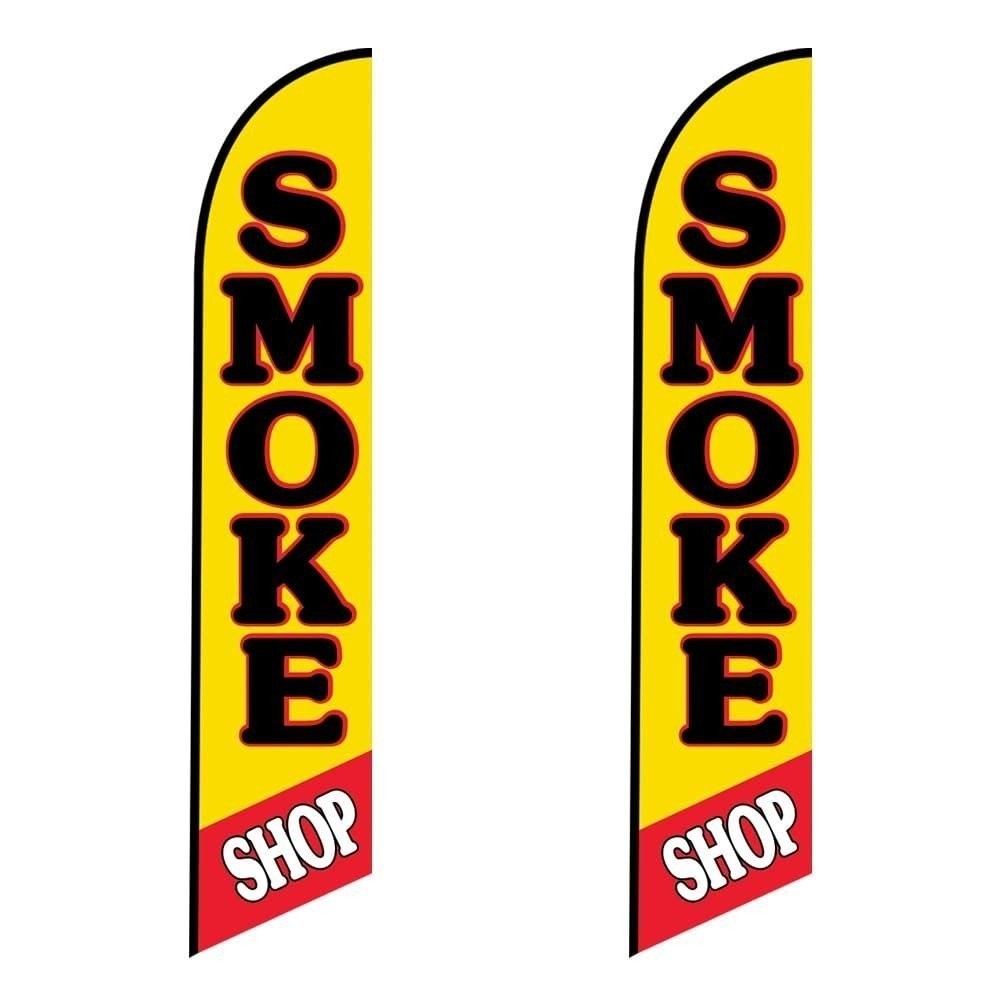 FFN Pack 2 – Smoke Shop Swooper Feather Banner Flag for Outdoor Advertising…