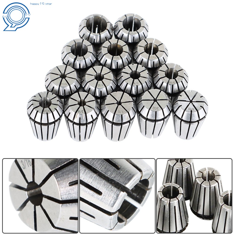 NEW 14Pcs ER20 Spring Collet Set 1/16″-1/2″ CNC Super Precision 3/8 1/4 1/8