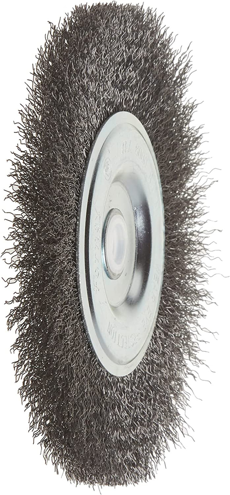 6 inch Wire Bench Wheel Brush, Coarse Crimped with 1/2-Inch and 5/8-Inch Arbor,