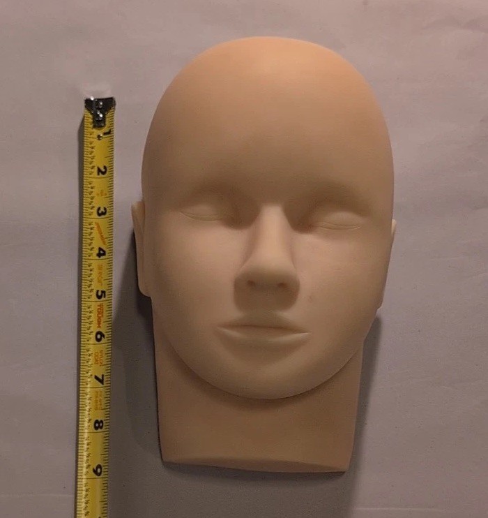 EYELASHES PRACTICE MANNEQUIN HEAD BEAUTY TOOL ESTHETICIAN COSMETOLOGY FLAT HEAD