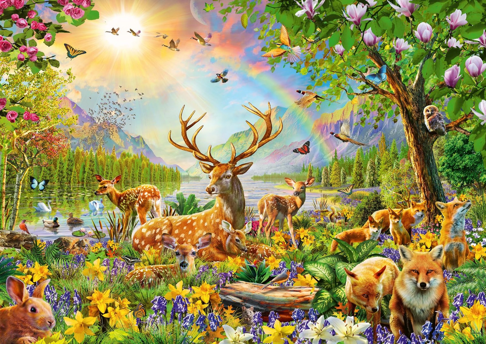 Ravensburger Deer 200 Piece XXL Jigsaw Puzzle 19.5 x 14.25in, Multicolor