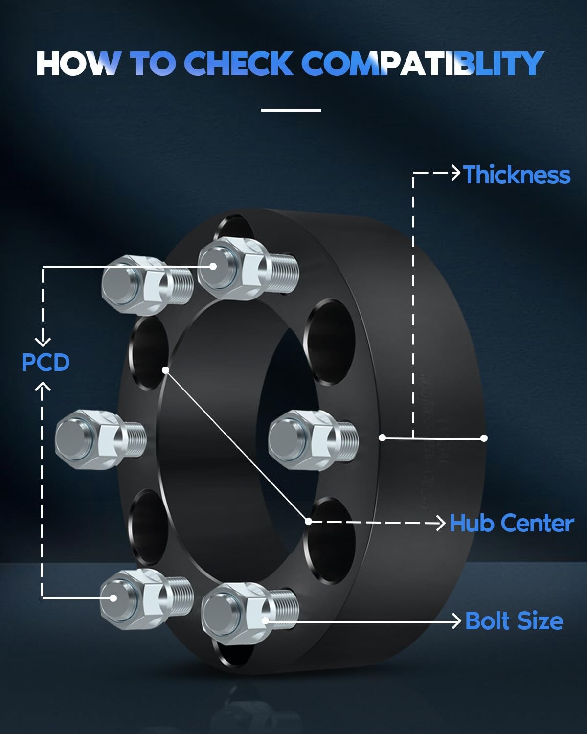 4-Pack 6×5.5-6×4.72 Wheel Spacers 1.5″ Studs Astro C2500 Express1500 K1500 K2500