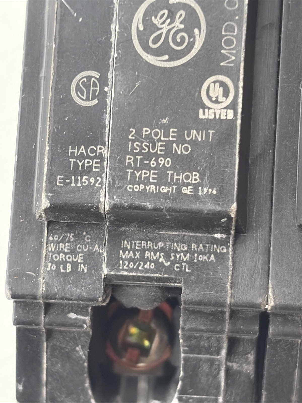 GE THQB2130, 30 Amp, 240 Volt, 2 Pole, Bolt-On Circuit Breaker (see pics)