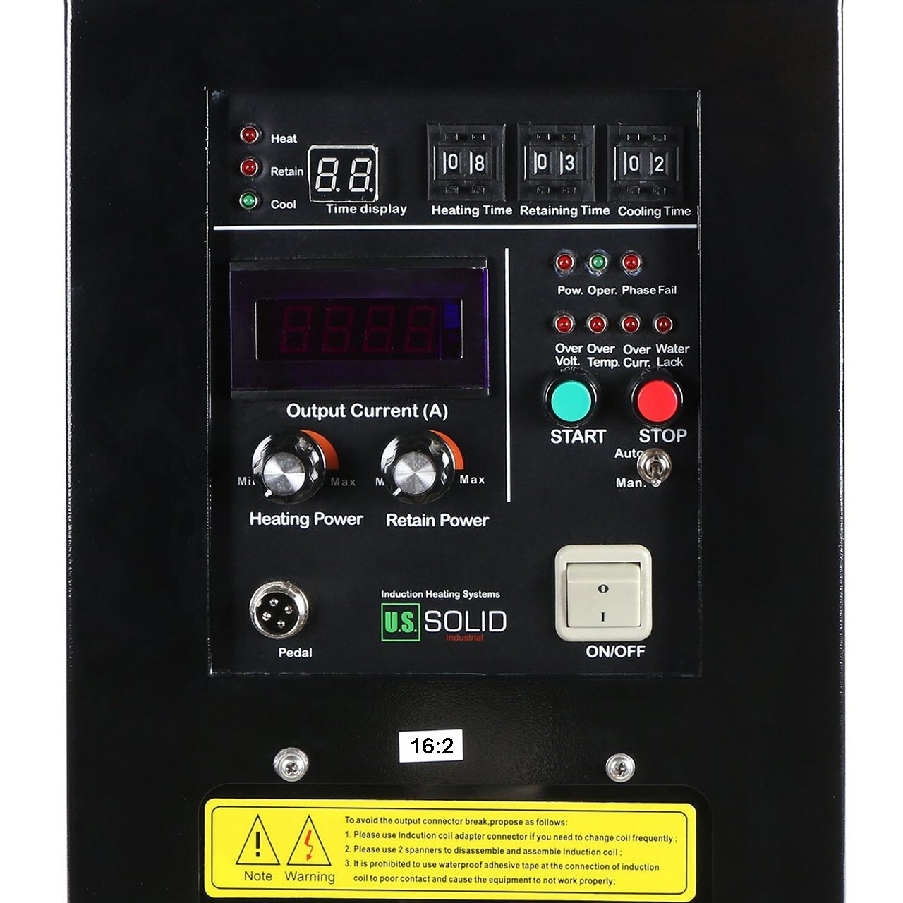 U.S. Solid 15KW High Frequency Induction Heater Furnace 220V, 16:2 Turns Ratio