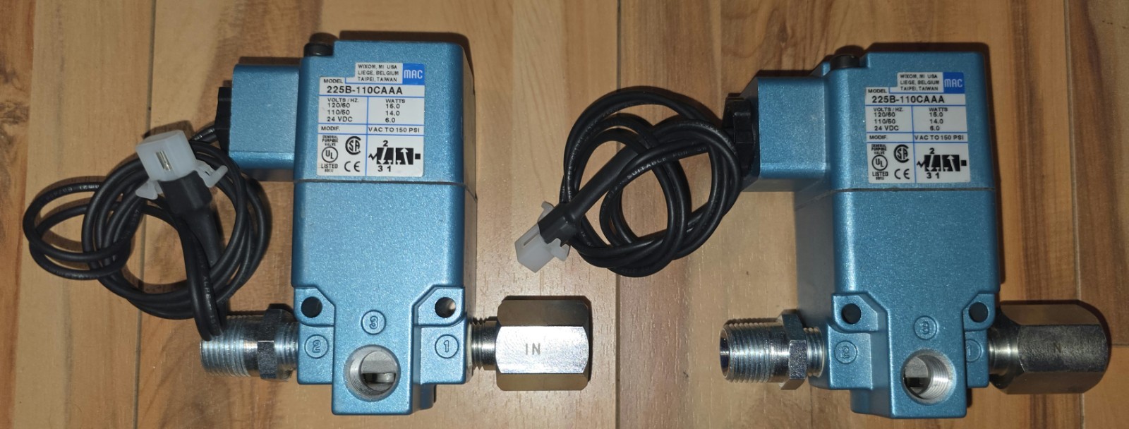 MAC 200 Series 225B-111CAAA DC24V Solenoid Operated 3-way Poppet Valve