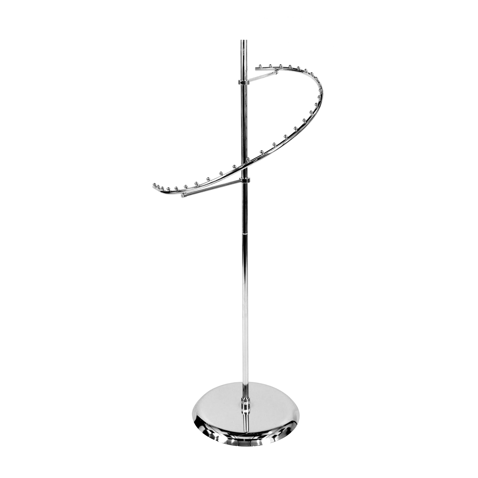 SSWBasics Sleek Chrome Spiral Clothing Rack – 29 Ball Retail Clothing Display