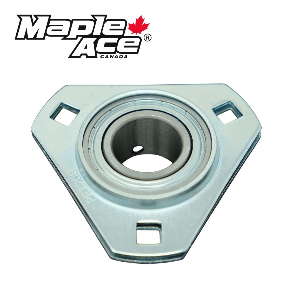 SBPFT204-12 Pressed Steel Housing Triangle Flanged 3-Bolt w/ Insert Bearing 3/4″