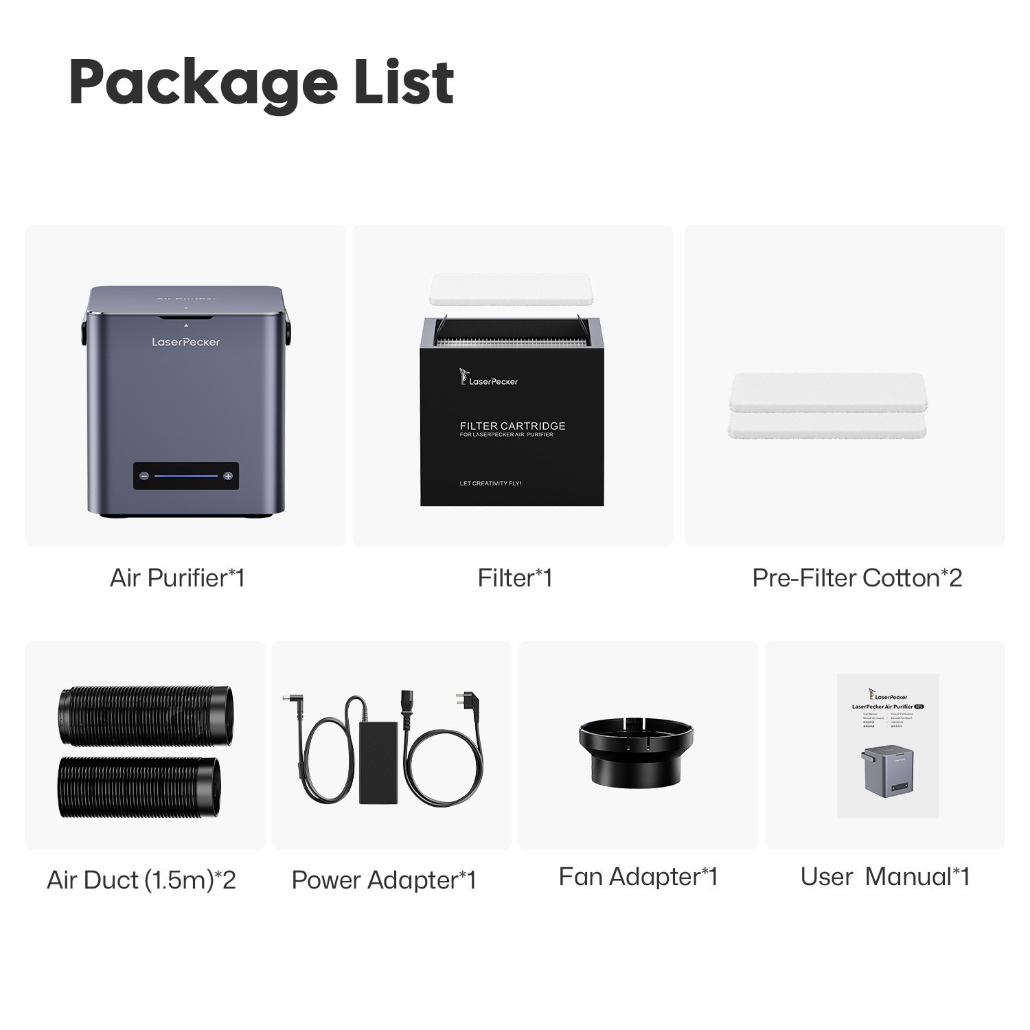 Fume Extractor Desktop Air Purifier For LaserPecker Laser Engraver Smoke Cleaner