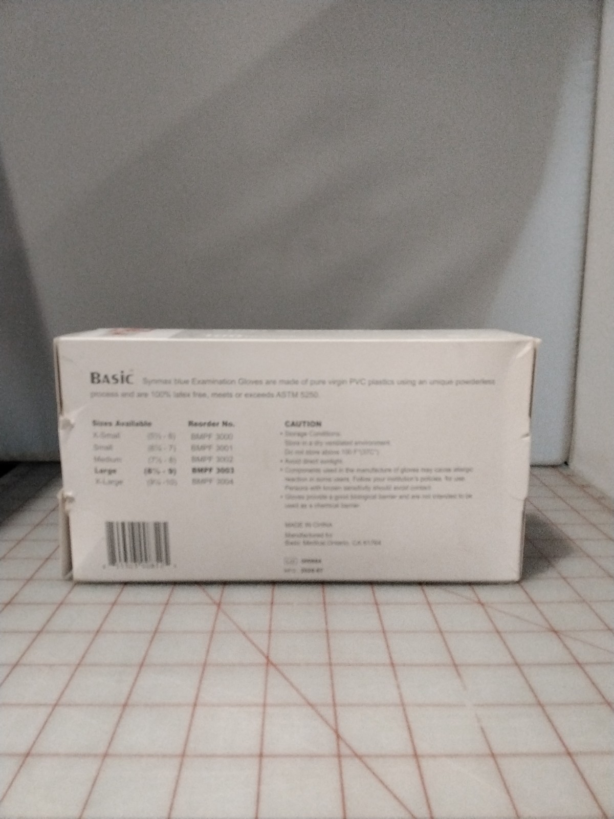 BASIC ~ VINYL SYNMAX EXAM GLOVES ~ LATEX FREE ~ POWDER FREE ~ 100 COUNT ~ LG – G