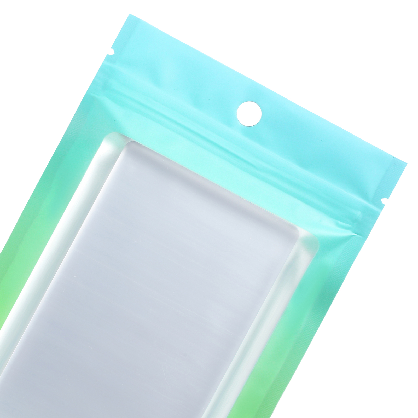 200/500 Gradient Green Blue Mylar Foil Matte Bags Resealable Zipper Seal Pouch