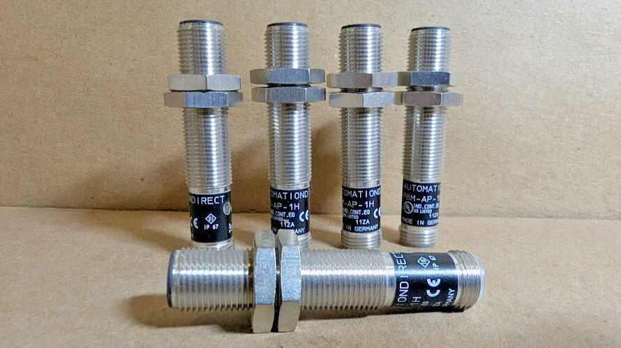 AutomationDirect PBM-AP-1H Inductive Proximity Sensor, 12mm, 1NO, PNP, 24V (New)