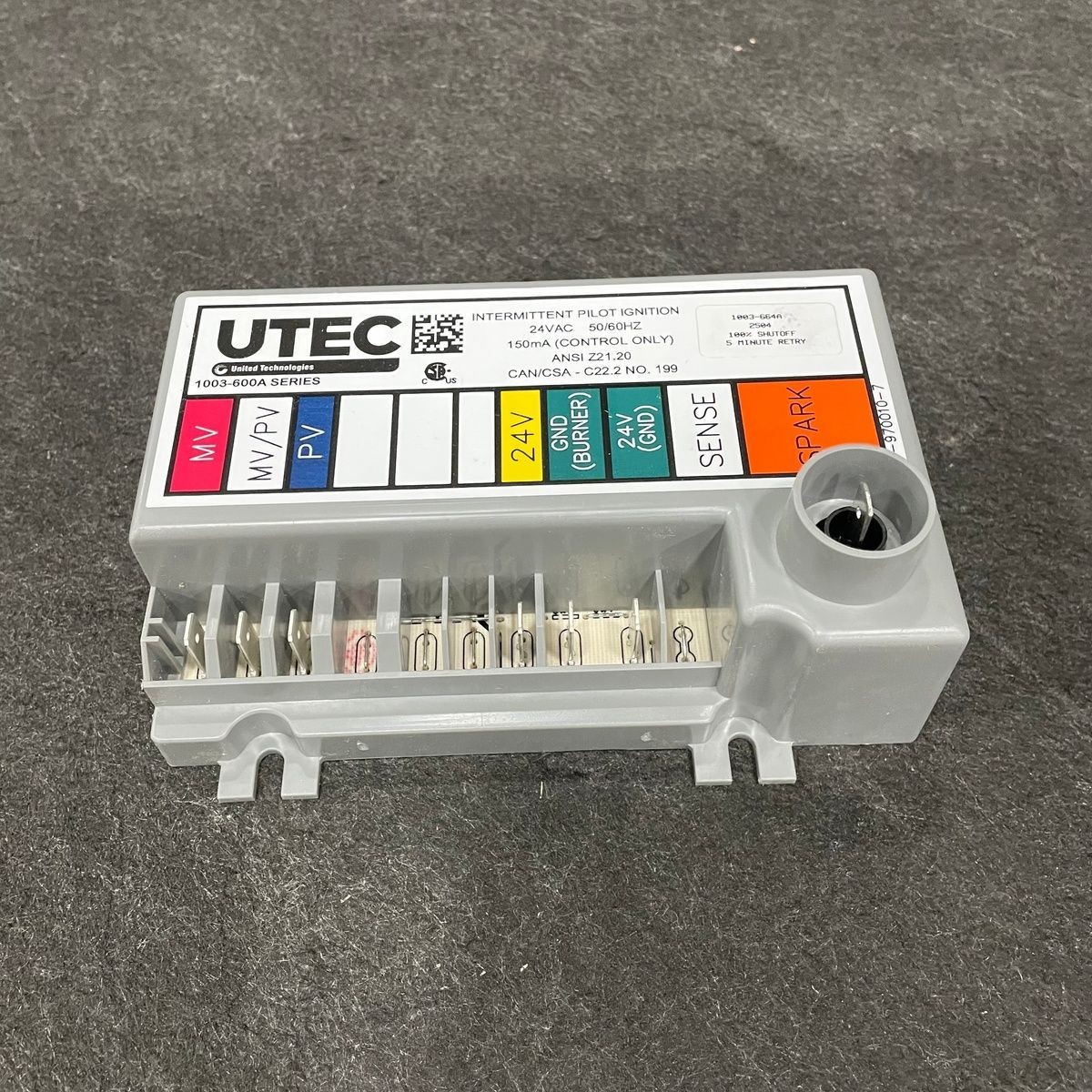 UTEC Intermittent Pilot Ignition Control Only 24Vac 50/60Hz 1003-600A Series