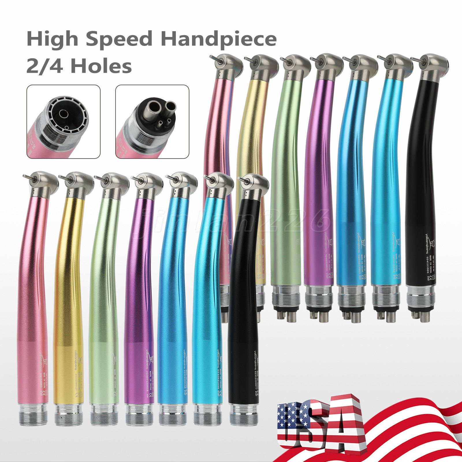 7 Color Dental High Speed Handpiece Push Button Turbine 2/4H NSK Pana Max Style