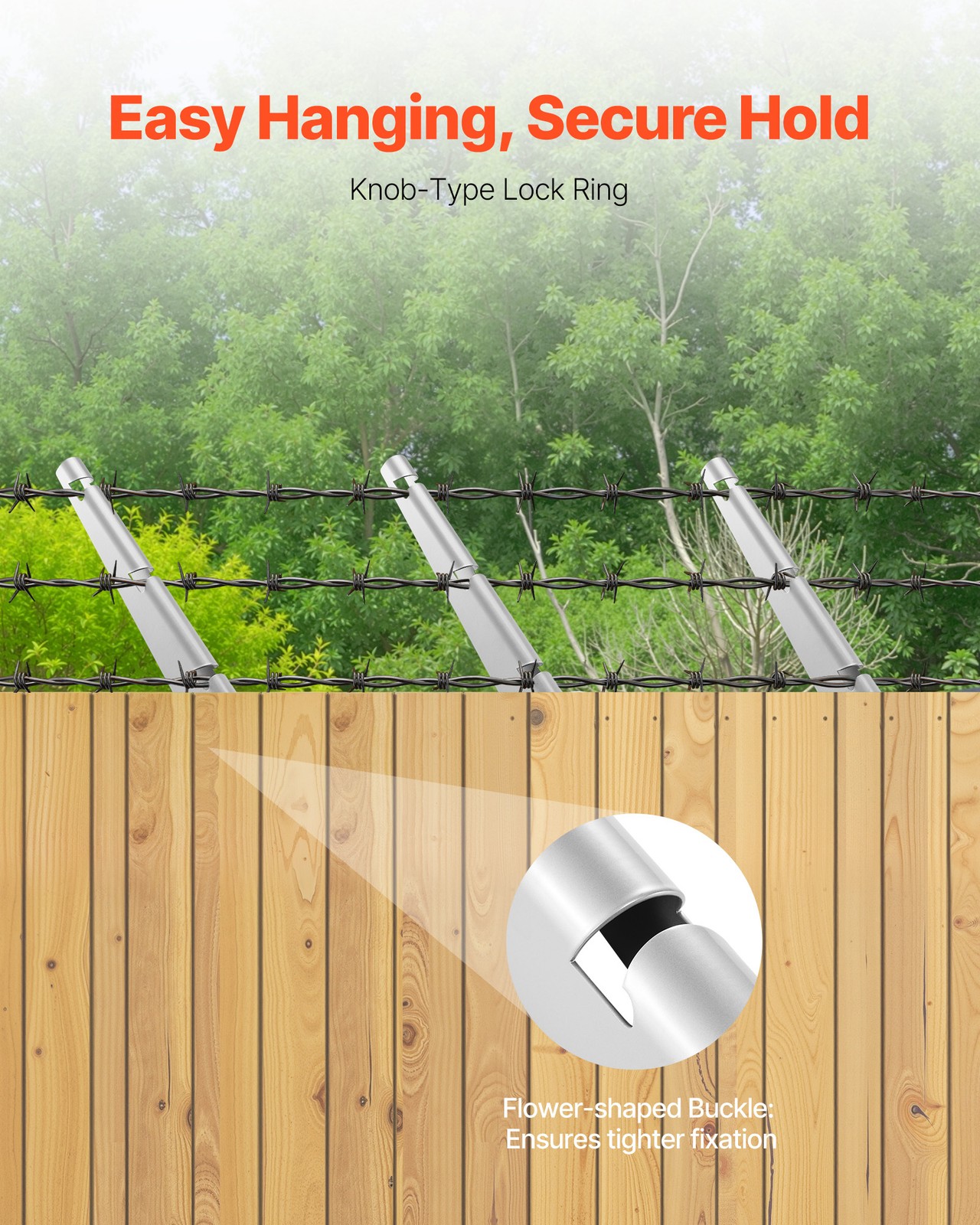 VEVOR Barbed Wire Arm 12.2 in Galvanized Steel Fence Extender Surface Mounted