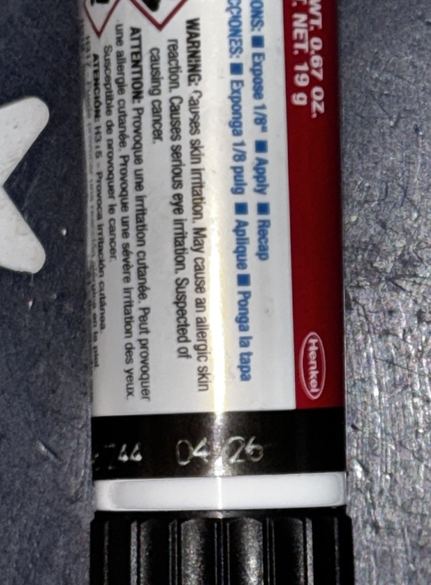 19g BIG USA Loctite 248 Medium Strength Thread Locker 37087 462476 EXP 04/26