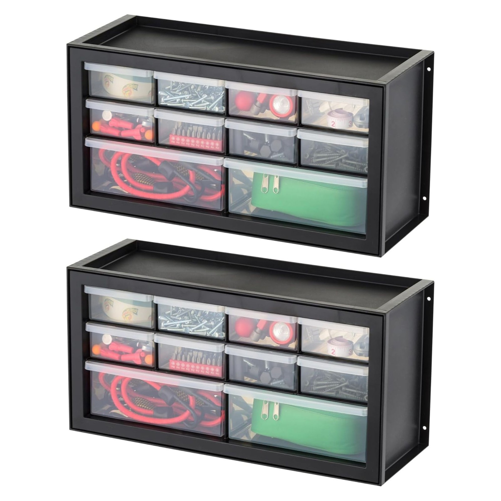 IRIS USA 2PK 10 Drawer Organizer Storage Cabinet for Hardware Supplies(Open Box)