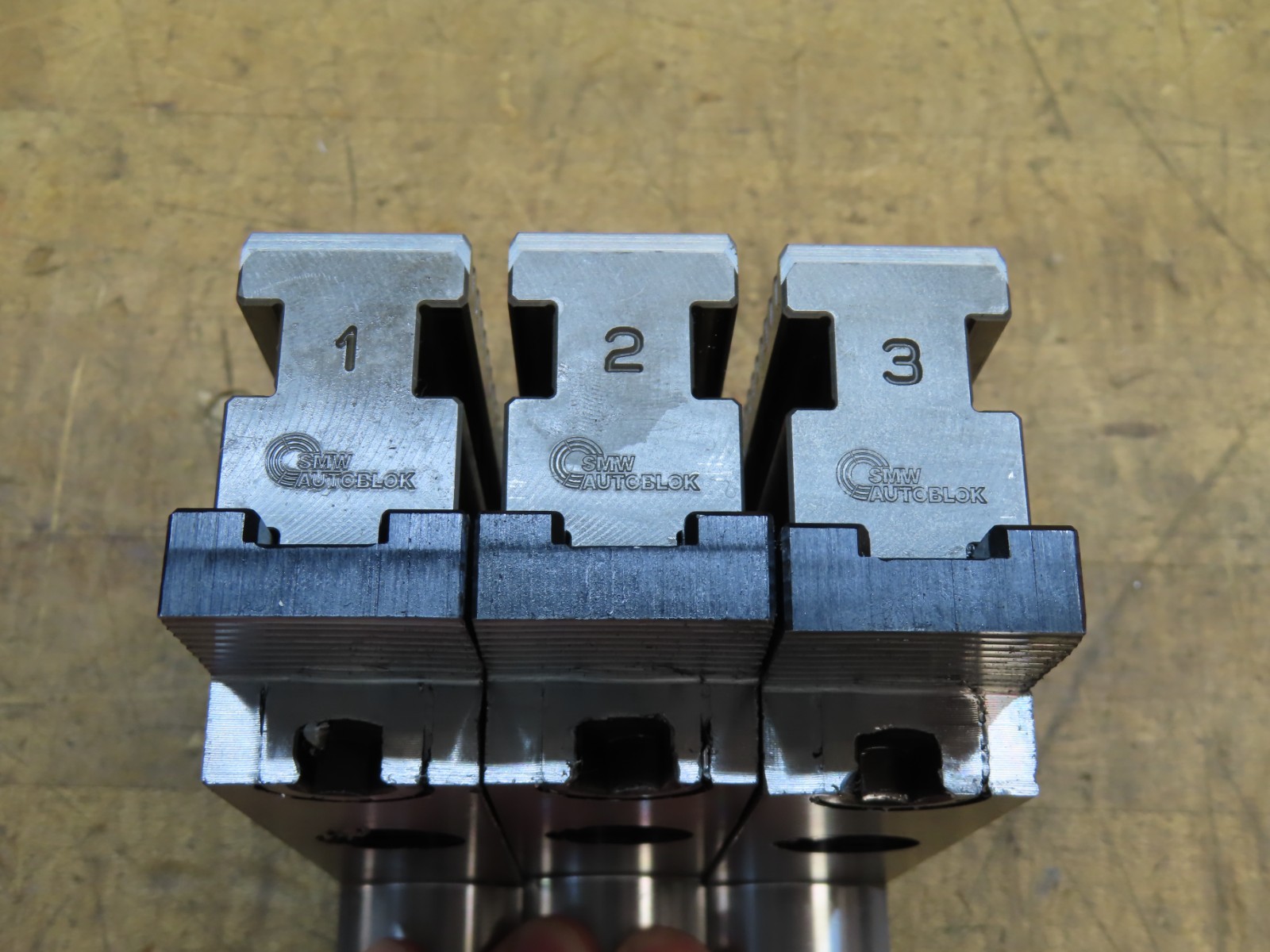 Set of 3 SMW AUTOBLOK WAK 250-10 steel jaws & Schunk masters GBK-250