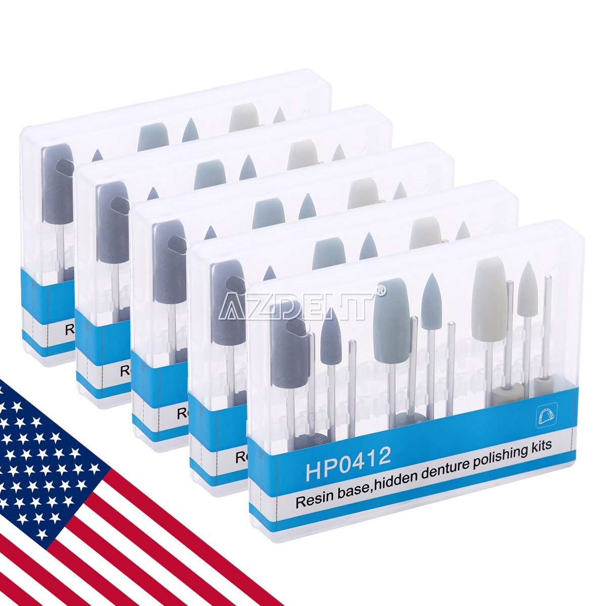 US Dental Polishing Burs Resin Base Acrylic Invisible Denture Silicone Grinding