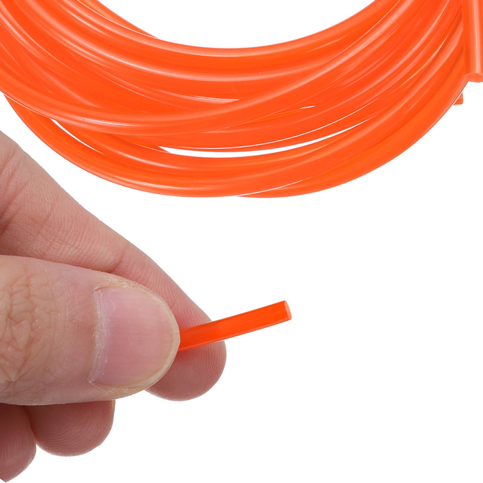 3mm Dia 3 Meters 10ft Long Polyurethane Round Belts Smooth Surface Orange