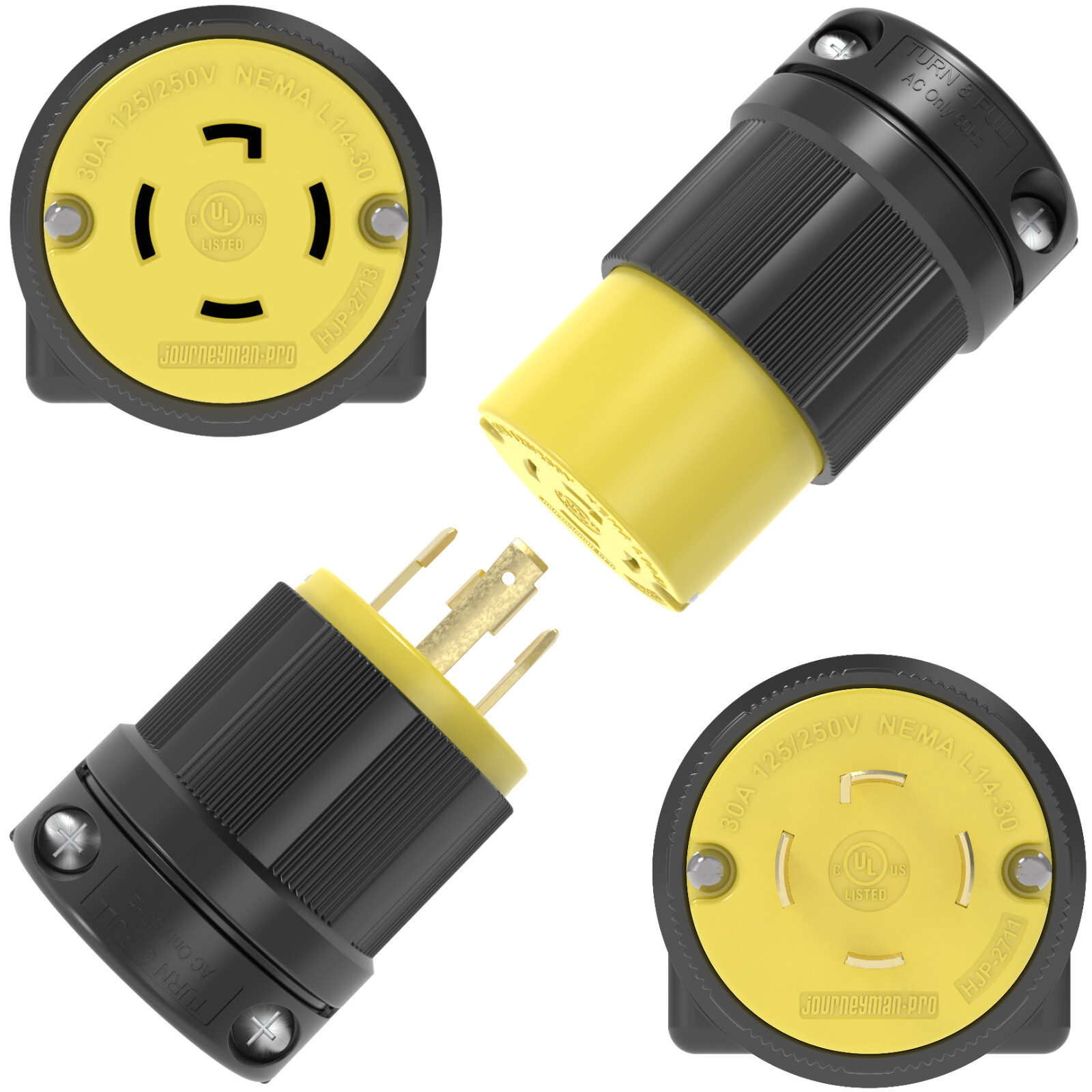 L14-30 Plug + Connector Set Extension Power Cord Ends L14-30P L14-30R – L14-30C