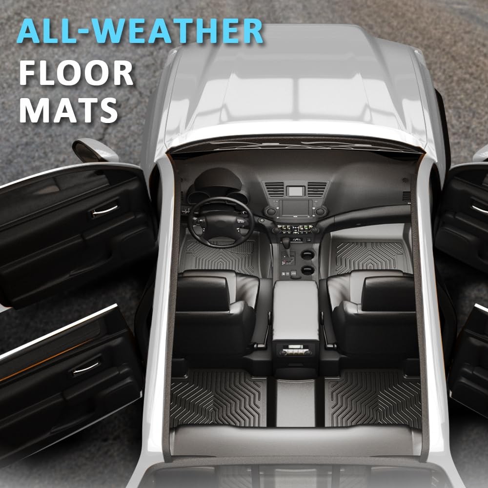 TPE Floor Mats Toyota RAV4 2019-2024 Hybrid 1st 2nd Row All Weather Protection
