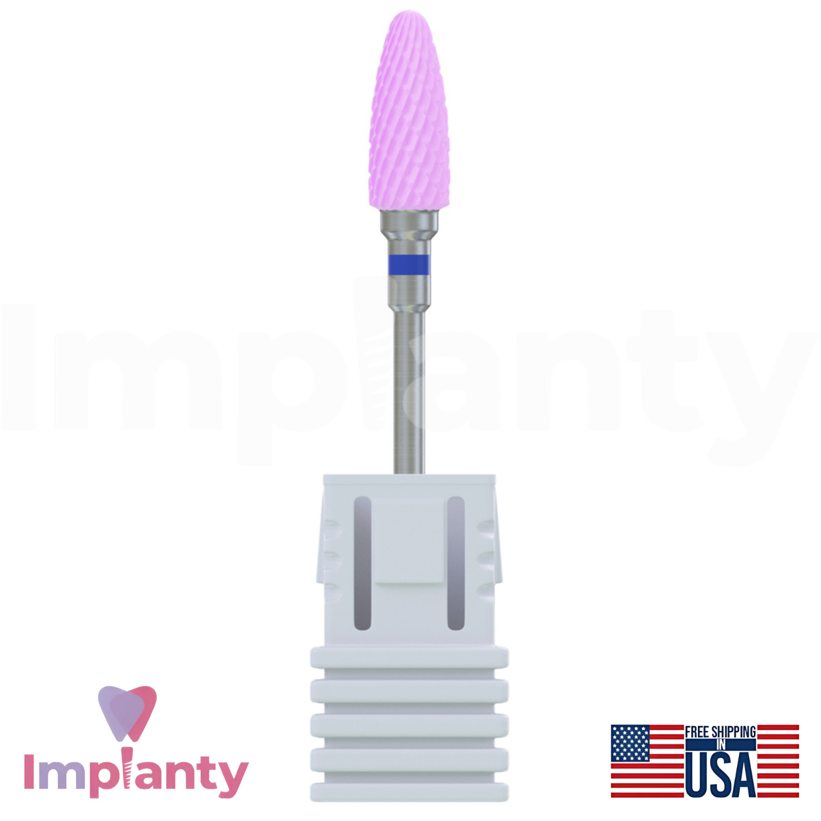 Zirconia Standard Grit Pink Dental Bur Cross Cut Cone 6420501 Ø6.0mm x 14.5mm