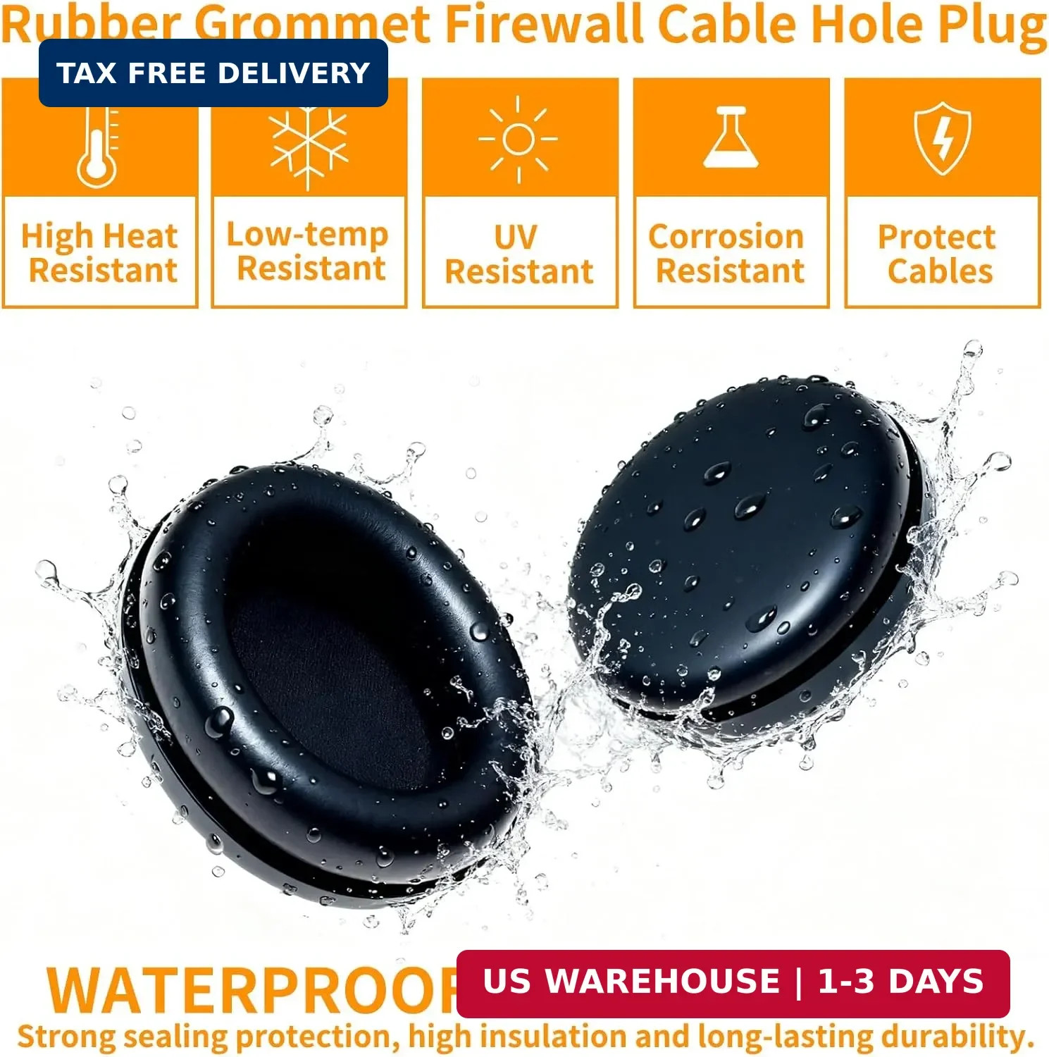 Rubber Grommet Kit 70 Pack – 7 Sizes Firewall Rubber Hole Plugs Rubber Grommets