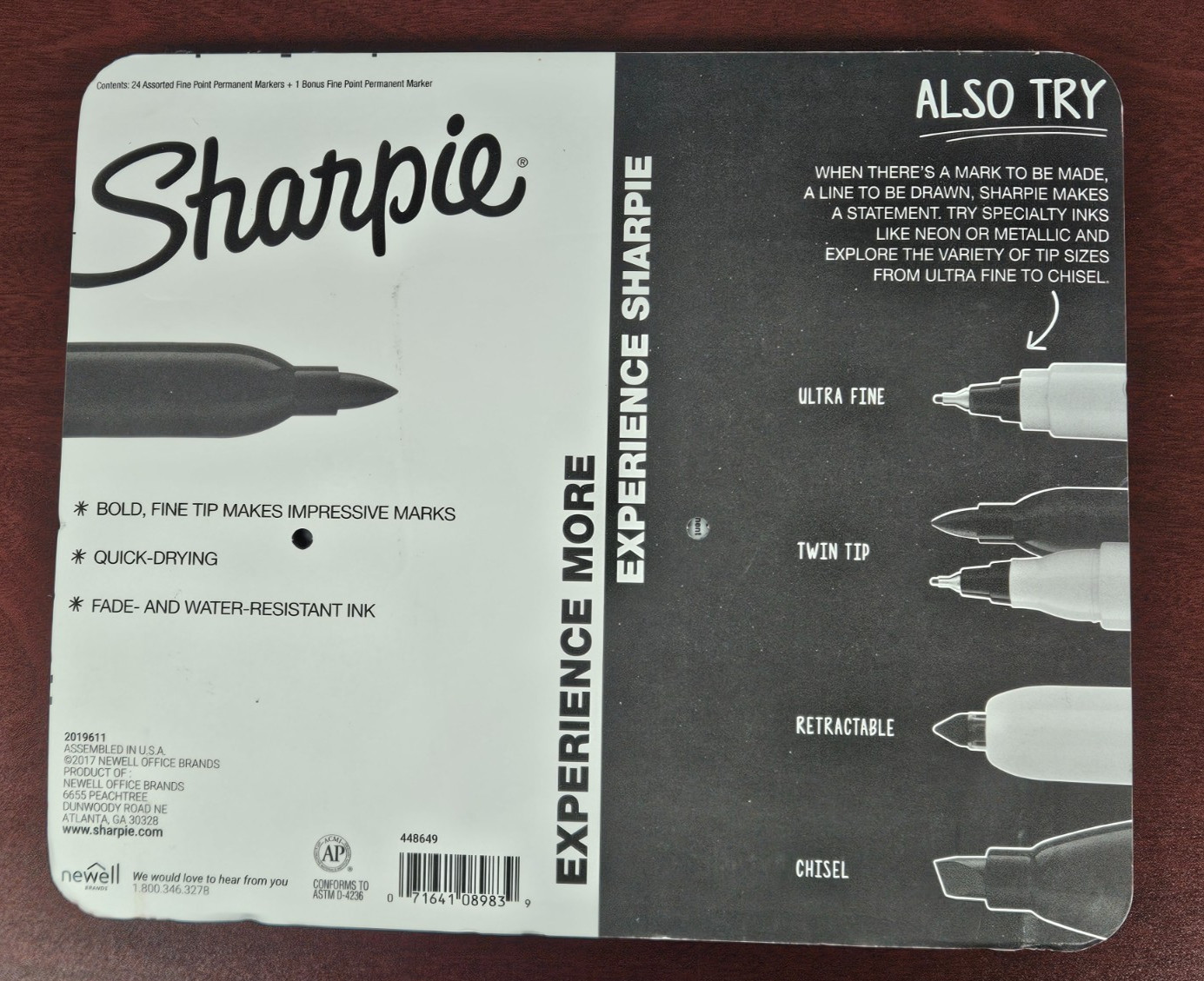 Original Sharpie Permanent Fine Point Marker 24 Assorted Colors Water Resistant