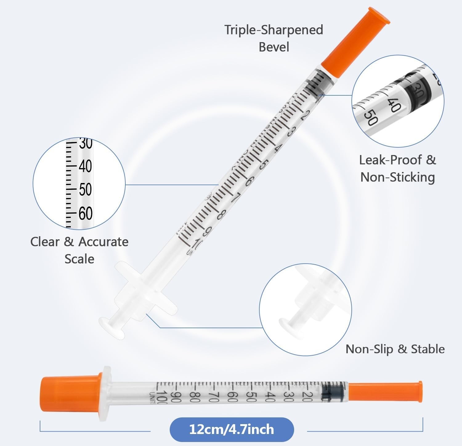 Individually Sterile 30G 1ml Syringes Pack of 40 – Ideal for Lab Experiments