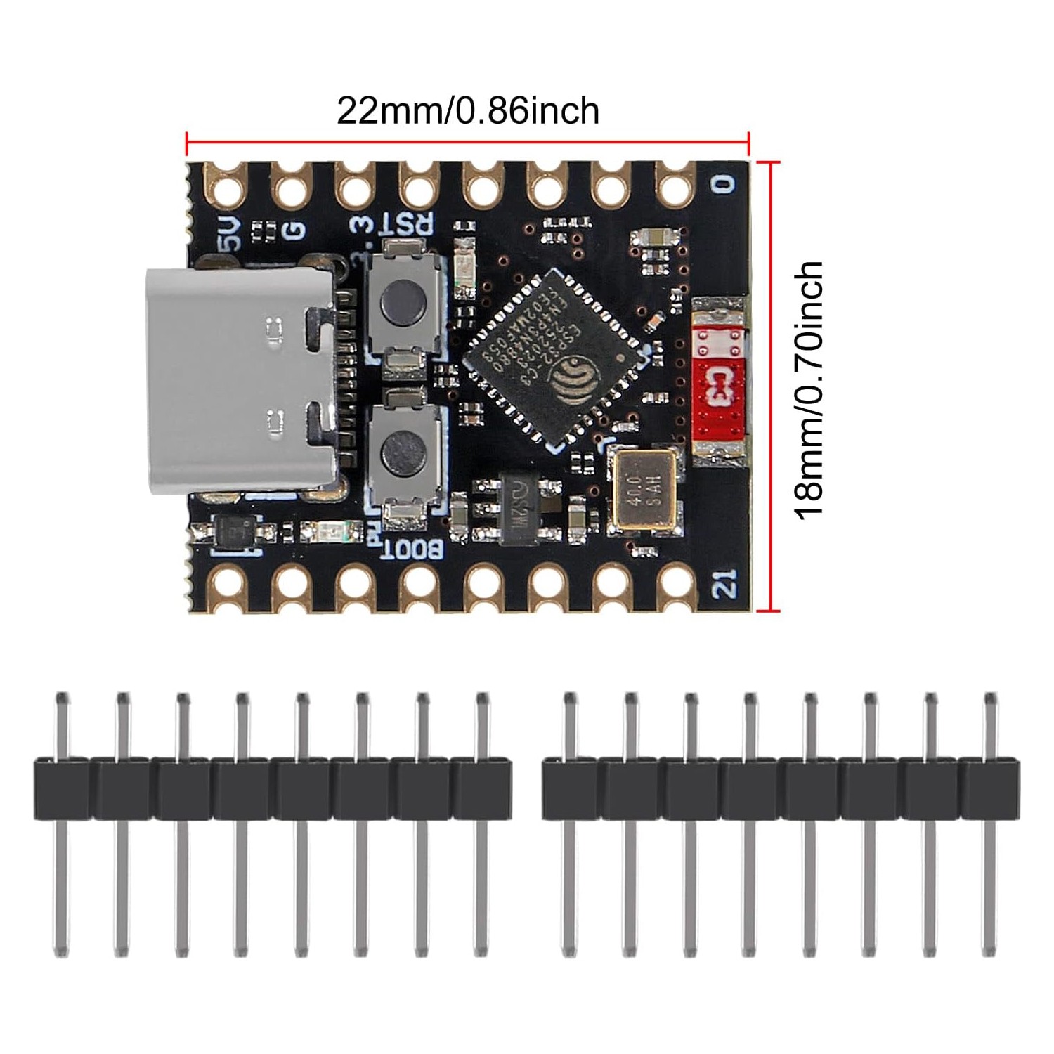 4X ESP32-C3 Development Board Super Mini 2.3V-3.6V WiFi Bluetooth 5.0 Type-C USB