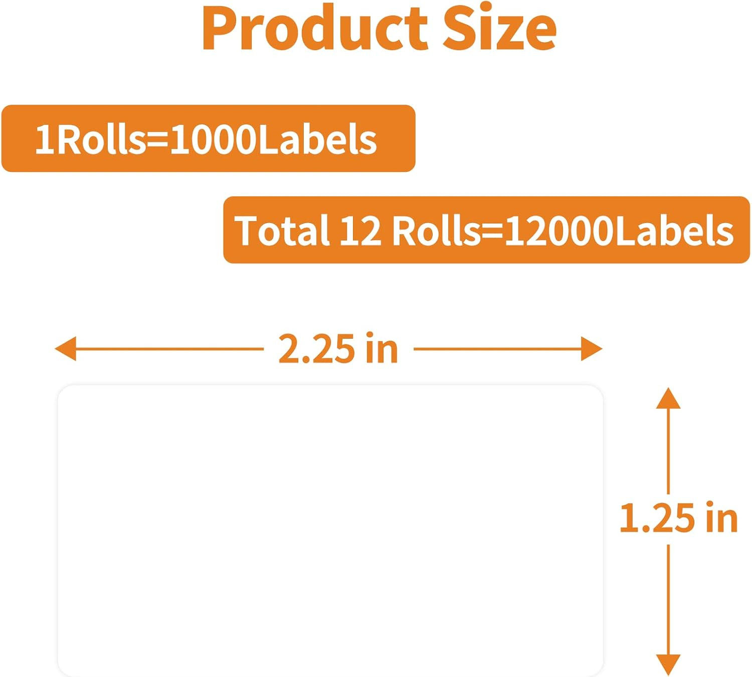 MFLABEL 12 Rolls of 1000 2-1/4 X 1-1/4 Inch Direct Thermal Perforated Shipping