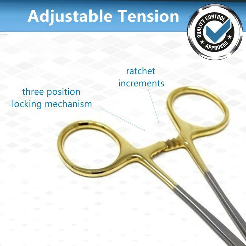 Gold Handle Kelly Hemostat Forceps 5.5″ Straight, Premium Stainless Steel