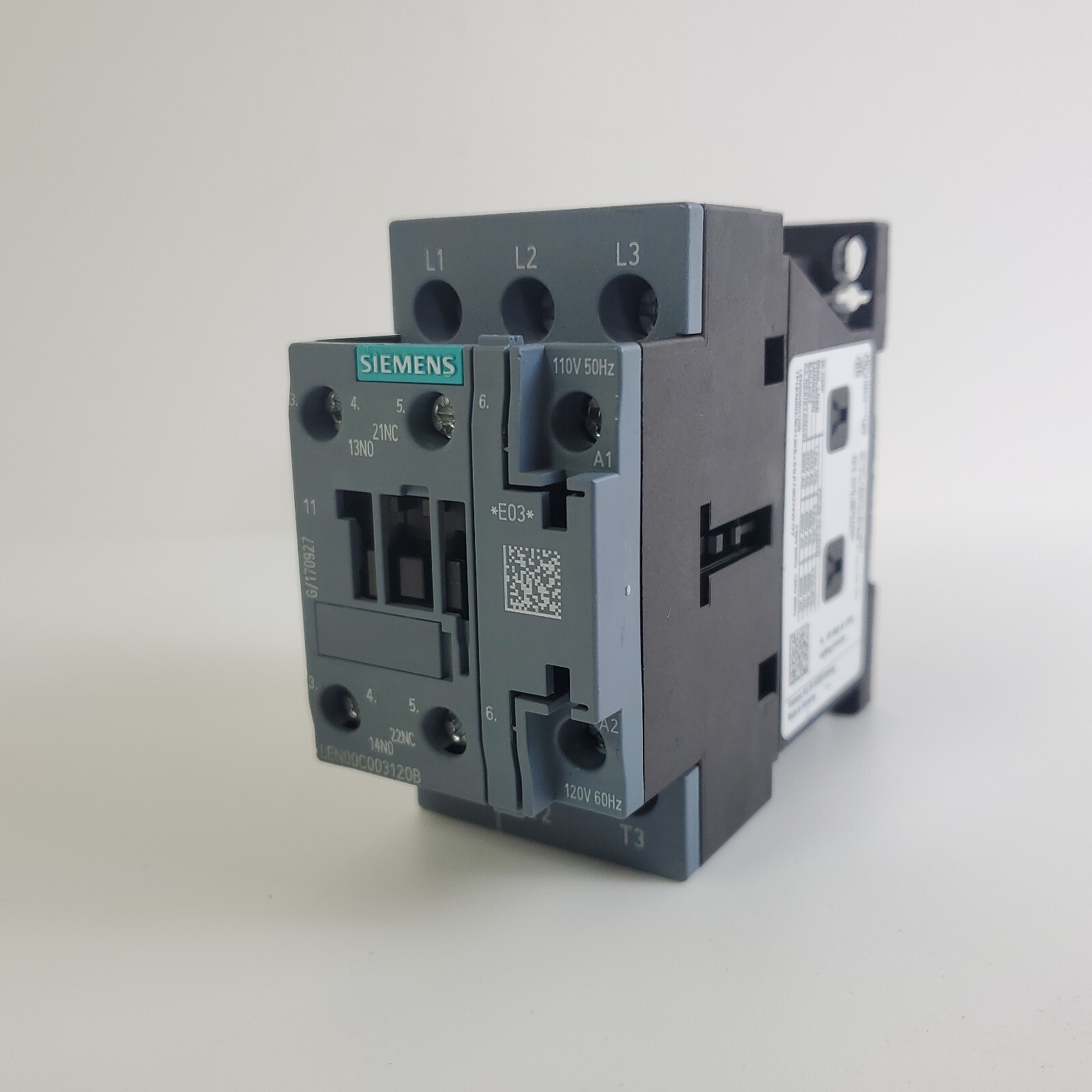 Siemens LEN00C003120B Contactor 110V 50Hz 120V 60Hz 30A