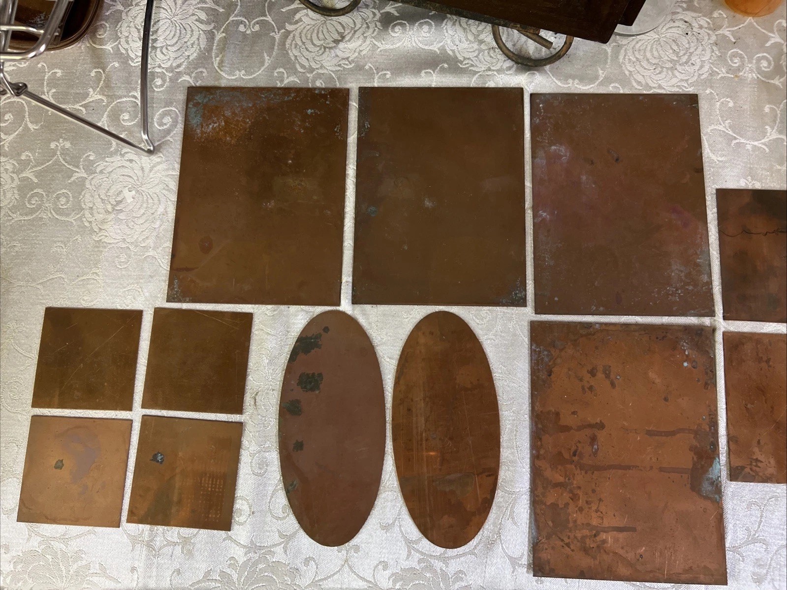 11 Pieces Copper Sheets Plates for Crafts/ Enamel Various SizesNew/old Inventory