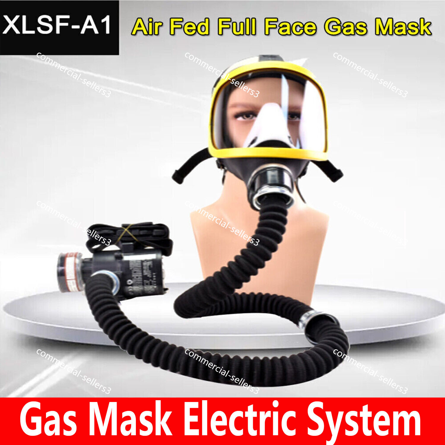 Electric Constant Flow Supplied Air Fed FullFace Gas Mask Respiratory protection