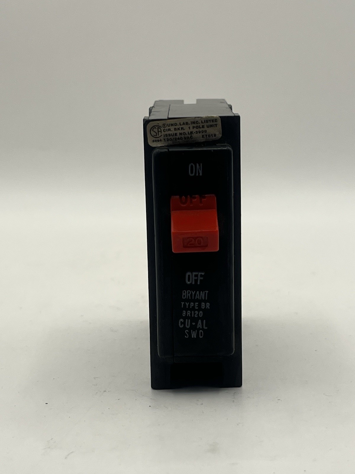 BRYANT 20 Amp Single Pole Circuit Breaker BR120 BR 120 20A
