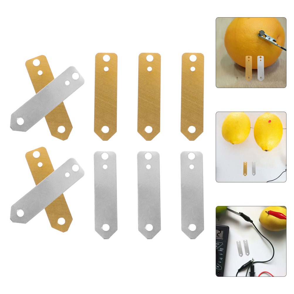 10Pcs Durable Zinc and Copper Anode Sheets for Fruit Battery Science Experiments