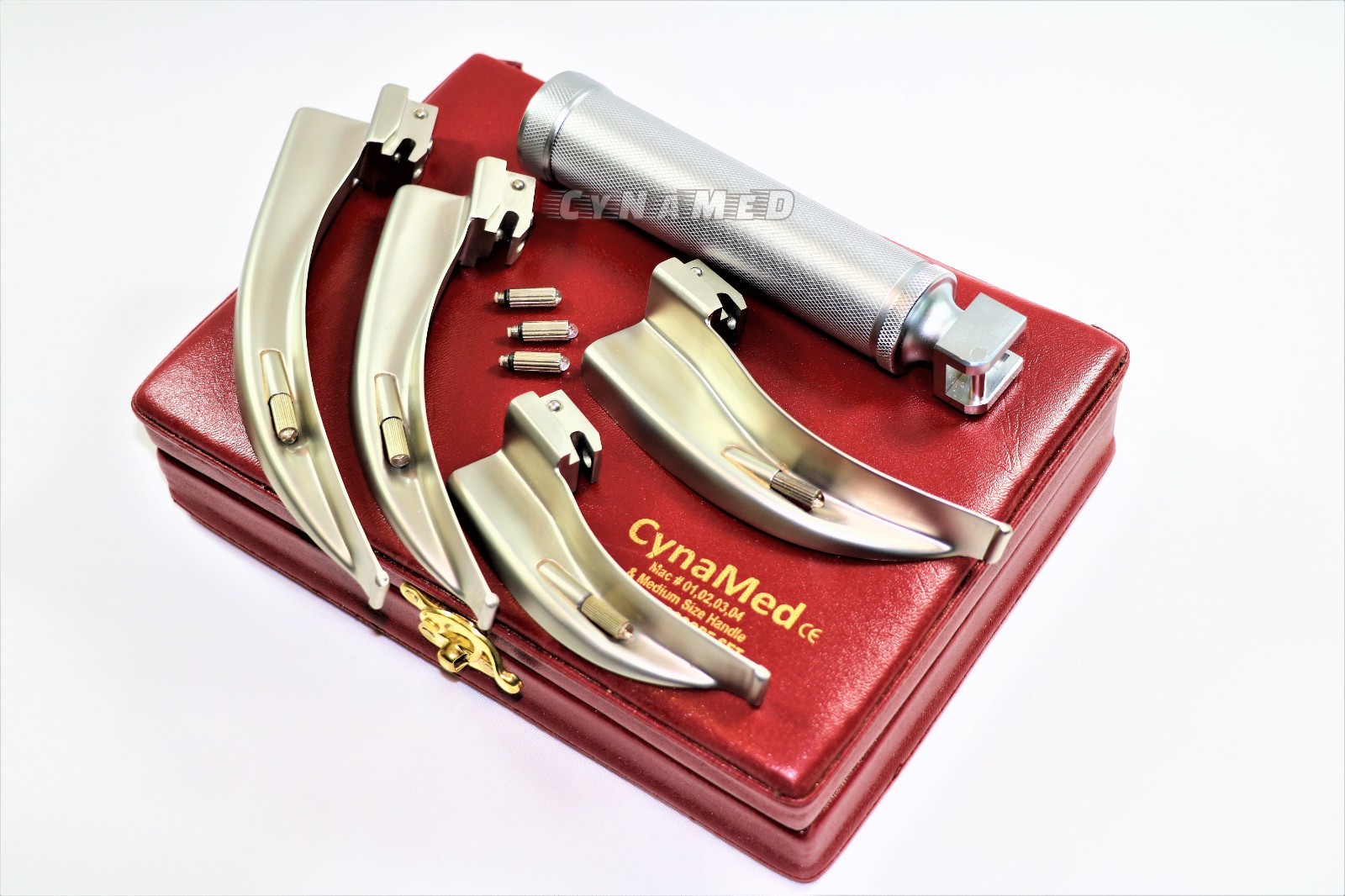 4 BLADES AND ONE HANDLE LARYNGOSCOPE MACINTOSH INTUBATION EMT ANESTHESIA SET