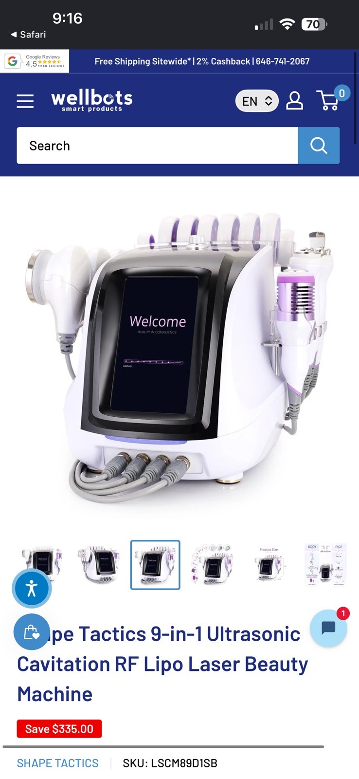9 in 1 Multifunction Beauty Machine for Body Massage Facial Skin Care Salon Use