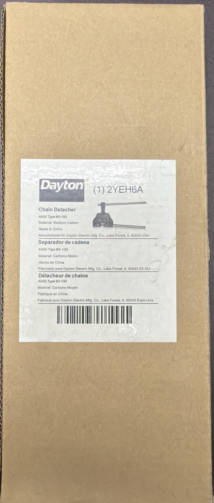DAYTON 2YEH6 Chain Detacher ANSI 60 to 100 (NEW)