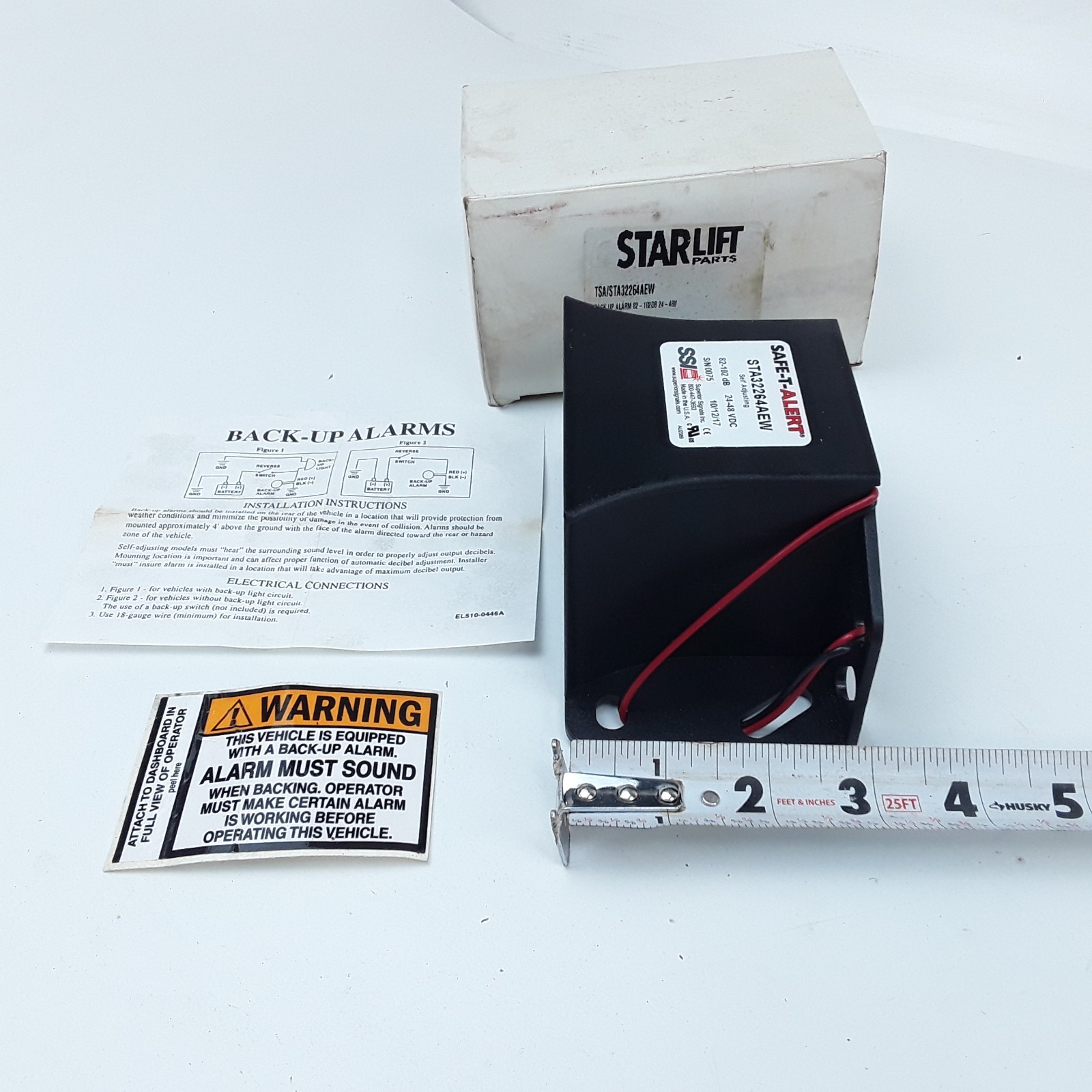 Self-Adjusting Back-Up Alarm 24-48 VDC For Industrial and Commercial Vehicle