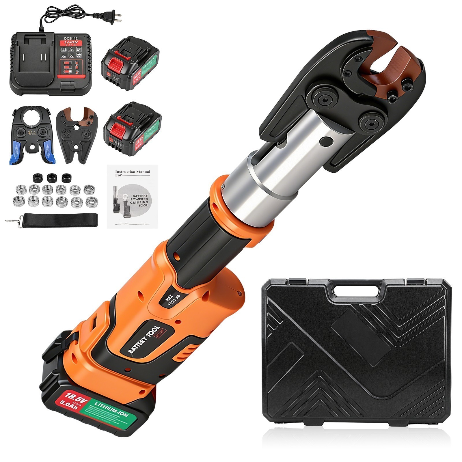 Compact Propress Tool Universal Jaws with 2 18V 5.0AH Batteries for Copper Pipe