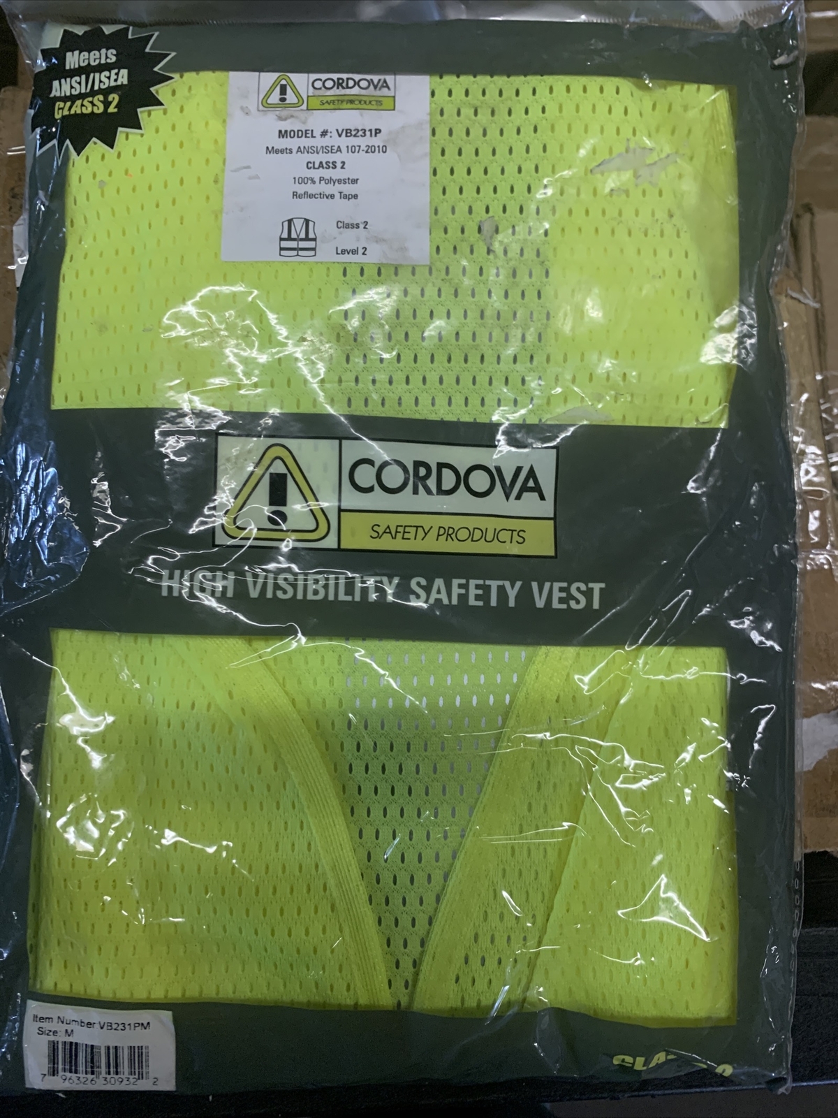 CORDOVA VB231P CLASS 2 HIGH VISIBILITY SAFETY VEST – SIZE M