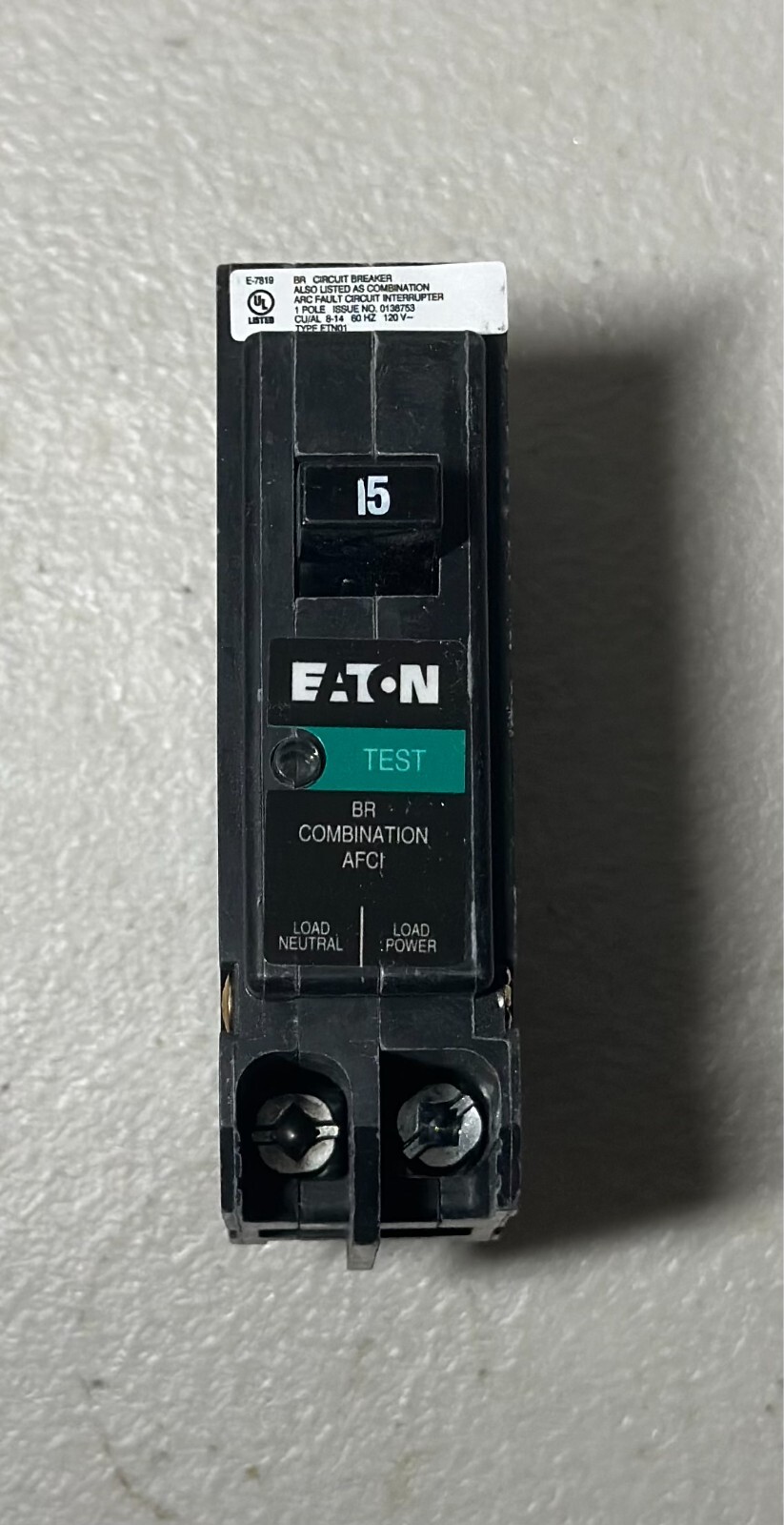 10 PCS Eaton BRP115AF 120/240V 15A Single Phase Circuit Breakers