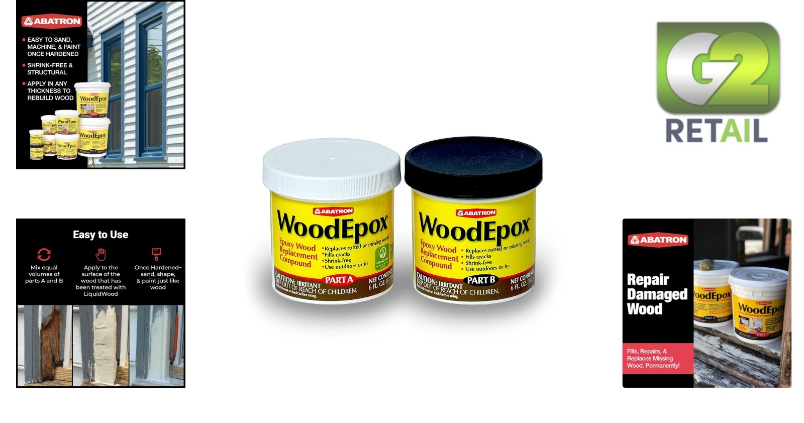 WoodEpox Kit 12 oz – High Viscosity Epoxy Adhesive – Perfect for Repairs