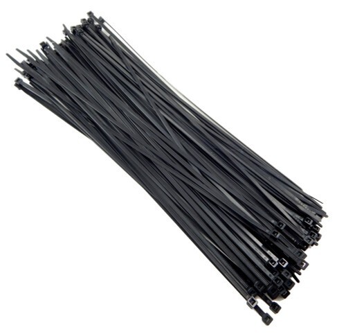 Zip Cable Ties 14″ 50lbs 100pc UV Black Made in USA Nylon Wire Tie Wraps